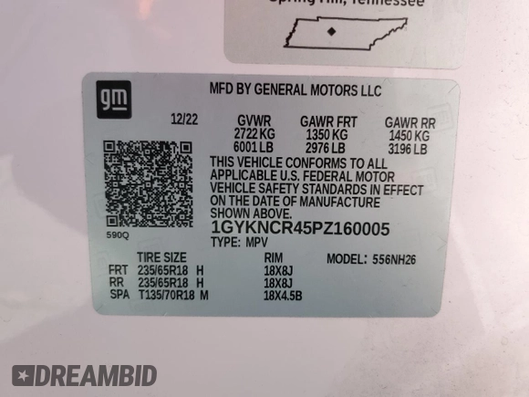 2023 Cadillac XT5 FWD Premium Luxury z VIN 1GYKNCR45PZ160005, wystawiony jako Copart lot #59147325 z przebiegiem 70 322 mil mil oraz Szkoda całkowita • Salvage title. Historia ofert i sprzedaży dostępna na DreamBid. Obrazek 13.