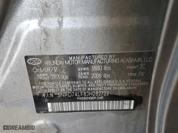 2018 Hyundai Elantra SE with VIN 5NPD74LF8JH282722, listed as a Copart auction lot 42441955 with 128,353 mi miles and Salvage Title. Bid and sale history available at carsss.com. Image 13.
