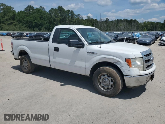 2014 Ford F-150 XL with VIN 1FTNF1CF2EKD21155, listed as a Copart auction lot 54897075 with 156,681 mi miles and Salvage title. Bid and sale history available at DreamBid. Image 4.