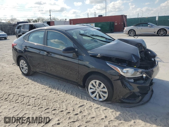2022 Hyundai Accent SE with VIN 3KPC24A61NE182565, listed as a Copart auction lot 53781655 with Not Provided miles and Salvage Title. Bid and sale history available at DreamBid. Image 4.