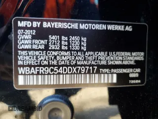 2013 BMW 5 Series 550i with VIN WBAFR9C54DDX79717, listed as a Copart auction lot 84827264 with Not Provided miles and Salvage Title. Bid and sale history available at carsss.com. Image 12.