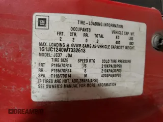 1998 Chevrolet Cavalier with VIN 1G1JC1240W7332613, listed as a Copart auction lot 63428774 with 295,029 mi miles and Salvage Title. Bid and sale history available at carsss.com. Image 12.