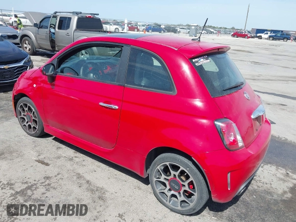 2015 FIAT 500 Turbo with VIN 3C3CFFHH2FT648125, listed as a IAAI auction lot 41835574 with 111,197 mi miles. Bid and sale history available at carsss.com. Image 3.