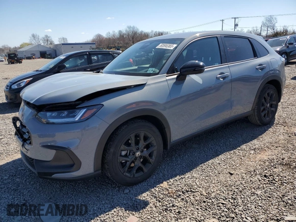 2024 Honda HR-V Sport with VIN 3CZRZ2H58RM742241, listed as a Copart auction lot 50595365 with 9,299 mi miles and Salvage Title. Bid and sale history available at carsss.com. Image 1.