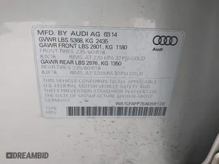 2014 Audi Q5 Premium Plus with VIN WA1LFAFP7EA099126, listed as a IAAI auction lot 41802414 with 105,906 mi miles. Bid and sale history available at carsss.com. Image 9.