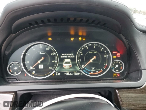 2014 BMW 7 Series 740Li with VIN WBAYE4C5XED138323, listed as a Copart auction lot 83704044 with 109,754 mi miles and Salvage Title. Bid and sale history available at carsss.com. Image 9.