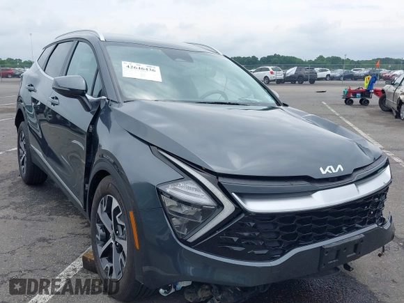 2023 Kia Sportage EX with VIN KNDPVCAG1P7110909, listed as a IAAI auction lot 42646436 with 16,304 mi miles and . Bid and sale history available at DreamBid. Image 1.