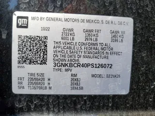 2023 Chevrolet Blazer LT with VIN 3GNKBCR40PS126072, listed as a Copart auction lot 49539345 with 29,070 mi miles and Salvage Title. Bid and sale history available at carsss.com. Image 14.