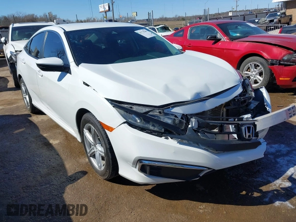 2020 Honda Civic Sedan LX with VIN 19XFC2F63LE019596, listed as a IAAI auction lot 41770281 with 92,370 mi miles. Bid and sale history available at carsss.com. Image 1.
