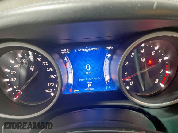 2014 Maserati Ghibli S Q4 z VIN ZAM57RTA9E1112724, wystawiony jako Copart lot #57189295 z przebiegiem 45 525 mil mil oraz Szkody całkowita. Historia ofert i sprzedaży dostępna na DreamBid. Obrazek 8.