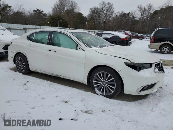 2018 Acura TLX Advance with VIN 19UUB3F70JA005505, listed as a Copart auction lot 45715695 with 49,311 mi miles and Salvage title. Bid and sale history available at DreamBid. Image 4.