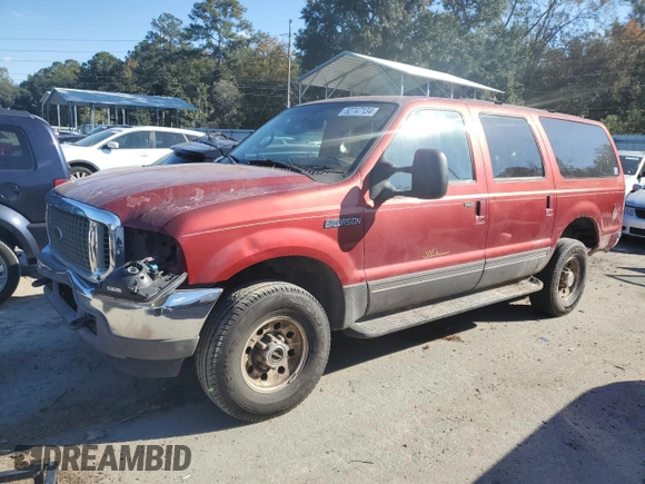 2001 Ford Excursion XLT with VIN 1FMNU41S91EB00633, listed as a Copart auction lot 82747134 with 334,564 mi miles and Salvage Title. Bid and sale history available at DreamBid. Image 1.