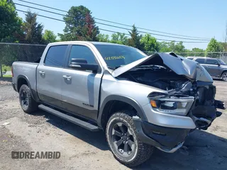 2019 Ram 1500 Rebel with VIN 1C6SRFLT8KN797618, listed as a IAAI auction lot 42556663 with 92,606 mi miles and . Bid and sale history available at DreamBid. Image 1.