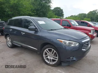 2013 Infiniti JX35 z VIN 5N1AL0MM4DC347324, wystawiony jako IAAI lot #42489374 z przebiegiem 191 122 mil mil oraz . Historia ofert i sprzedaży dostępna na DreamBid. Obrazek 1.
