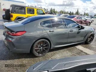 2025 BMW 8 Series M850i with VIN WBAGV8C07SCT18237, listed as a Copart auction lot 49277375 with 750 mi miles and Salvage title. Bid and sale history available at DreamBid. Image 3.