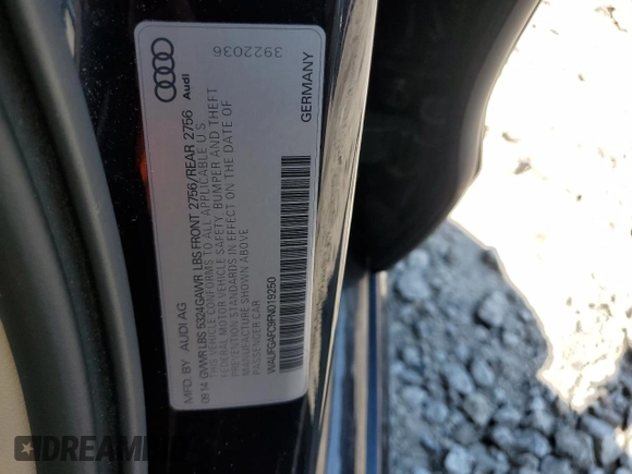 2015 Audi A6 Premium Plus with VIN WAUFGAFC9FN019250, listed as a Copart auction lot 66498725 with 64,128 mi miles and Clean title. Bid and sale history available at DreamBid. Image 12.