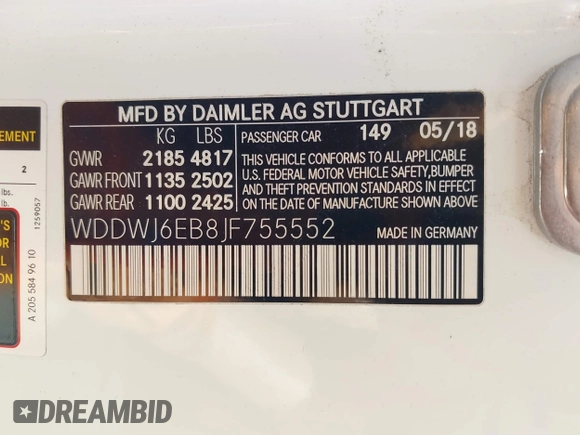 2018 Mercedes-Benz C 43 AMG z VIN WDDWJ6EB8JF755552, wystawiony jako IAAI lot #42112165 z przebiegiem 29 723 mil mil oraz . Historia ofert i sprzedaży dostępna na DreamBid. Obrazek 9.