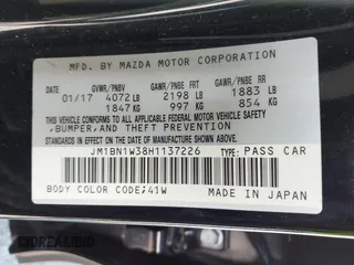 2017 Mazda 3 Grand Touring with VIN JM1BN1W38H1137226, listed as a IAAI auction lot 42034889 with 79,489 mi miles and . Bid and sale history available at DreamBid. Image 9.