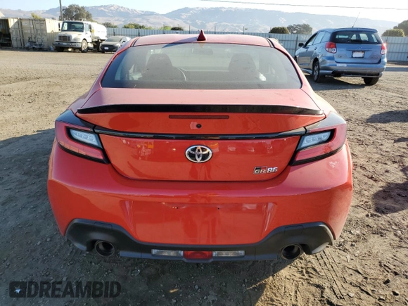 2023 Toyota GR86 with VIN JF1ZNBB1XP9761592, listed as a Copart auction lot 75330854 with 10,241 mi miles and Salvage Title. Bid and sale history available at carsss.com. Image 6.