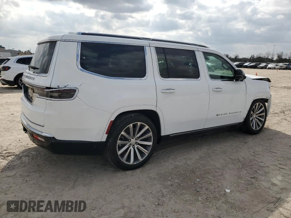 2023 Jeep Grand Wagoneer with VIN 1C4SJVEJ0PS545778, listed as a Copart auction lot 43925725 with 27,771 mi miles and Salvage title. Bid and sale history available at DreamBid. Image 3.