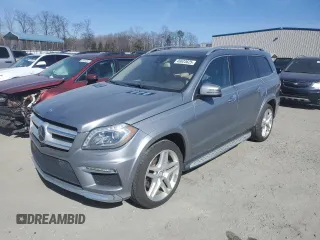 2015 Mercedes-Benz GL-Class GL 550 with VIN 4JGDF7DE7FA609115, listed as a Copart auction lot 46623625 with 50,529 mi miles and Salvage Title. Bid and sale history available at carsss.com. Image 1.