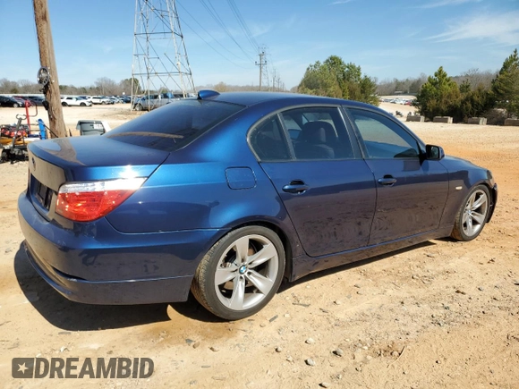 2009 BMW 5 Series 528i with VIN WBANU53589C122872, listed as a Copart auction lot 46658035 with 194,383 mi miles and Salvage Title. Bid and sale history available at carsss.com. Image 3.
