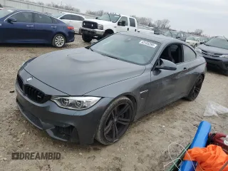 2016 BMW M4 with VIN WBS3R9C51GK338805, listed as a Copart auction lot 43155285 with 0 mi miles and Salvage Title. Bid and sale history available at carsss.com. Image 1.