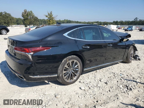 2020 Lexus LS 500 with VIN JTHD51FF8L5012343, listed as a Copart auction lot 75260924 with 26,227 mi miles and Salvage title. Bid and sale history available at DreamBid. Image 3.