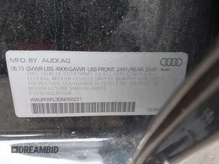 2013 Audi A4 Premium Plus with VIN WAUFFAFL3DN050221, listed as a IAAI auction lot 41949533 with 173,250 mi miles. Bid and sale history available at carsss.com. Image 9.