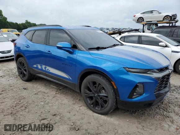 2020 Chevrolet Blazer RS with VIN 3GNKBKRS7LS561822, listed as a Copart auction lot 58831935 with 76,069 mi miles and Salvage title. Bid and sale history available at DreamBid. Image 4.