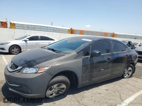 2013 Honda Civic LX z VIN 19XFB2F56DE243926, wystawiony jako Copart lot #59379185 z przebiegiem 155 333 mil mil oraz Szkoda całkowita • Salvage title. Historia ofert i sprzedaży dostępna na DreamBid. Obrazek 1.