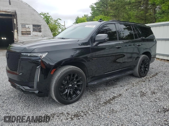 2021 Cadillac Escalade Sport Platinum with VIN 1GYS4GKL7MR338004, listed as a Copart auction lot 61612345 with 47,300 mi miles and Salvage title. Bid and sale history available at DreamBid. Image 1.
