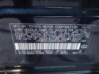 2011 Lexus IS with VIN JTHBE5C22B5026379, listed as a IAAI auction lot 41417759 with 143,063 mi miles. Bid and sale history available at carsss.com. Image 9.