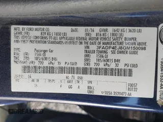 2016 Ford Fiesta SE z VIN 3FADP4EJ8GM150098, wystawiony jako IAAI lot #41890402 z przebiegiem 126 492 mil mil oraz . Historia ofert i sprzedaży dostępna na DreamBid. Obrazek 9.