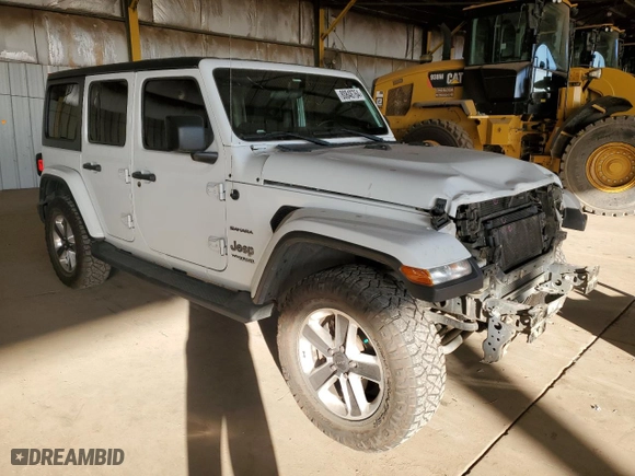 2020 Jeep Wrangler Unlimited Sahara with VIN 1C4HJXEN4LW277197, listed as a Copart auction lot 80848764 with 83,610 mi miles and Salvage Title. Bid and sale history available at carsss.com. Image 4.