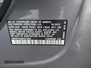 2014 Volkswagen Passat S z VIN 1VWAP7A34EC014200, wystawiony jako IAAI lot #41431660 z przebiegiem 171 963 mil mil oraz . Historia ofert i sprzedaży dostępna na DreamBid. Obrazek 9.