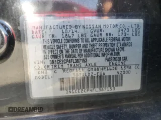 2015 Nissan Note SV with VIN 3N1CE2CP4FL387153, listed as a Copart auction lot 57180805 with 113,457 mi miles and Clean title. Bid and sale history available at DreamBid. Image 12.