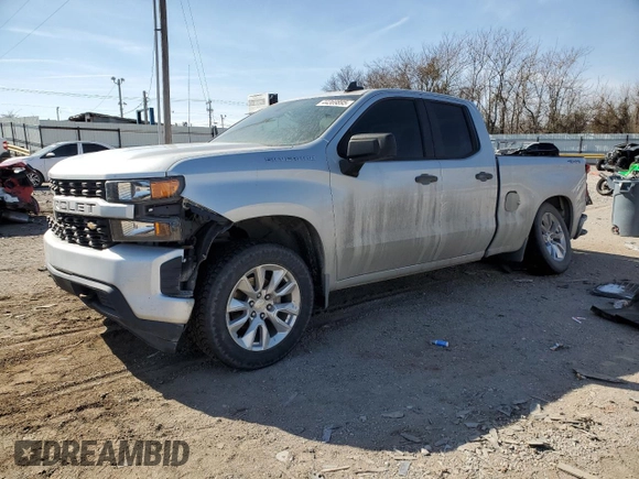 2019 Chevrolet Silverado 1500 Custom with VIN 1GCRYBEH9KZ222917, listed as a Copart auction lot 44369895 with 98,872 mi miles and Salvage Title. Bid and sale history available at DreamBid. Image 1.