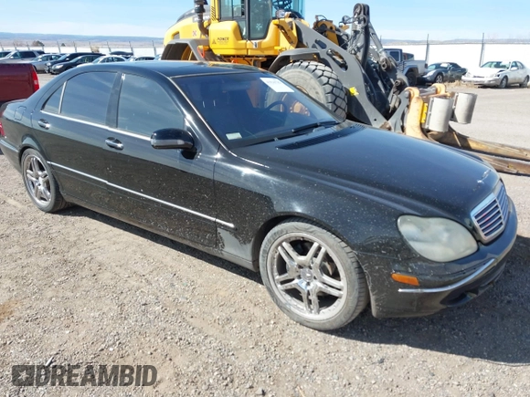 2002 Mercedes-Benz S-Class 5.0L with VIN WDBNG75J22A231974, listed as a IAAI auction lot 41836783 with 187,211 mi miles. Bid and sale history available at carsss.com. Image 1.