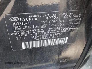 2012 Hyundai Elantra Limited with VIN KMHDH4AE8CU183099, listed as a IAAI auction lot 42632356 with 182,110 mi miles and . Bid and sale history available at DreamBid. Image 9.