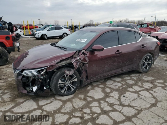 2021 Nissan Sentra SV with VIN 3N1AB8CV6MY212209, listed as a Copart auction lot 46394695 with 28,470 mi miles and Salvage Title. Bid and sale history available at carsss.com. Image 1.