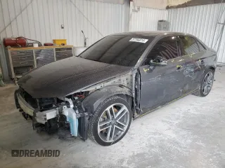 2018 Audi A3 Sedan Premium with VIN WAUAUGFF7J1008263, listed as a Copart auction lot 37766814 with 58,599 mi miles and Salvage Title. Bid and sale history available at carsss.com. Image 1.