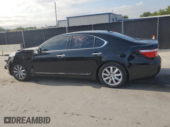 2008 Lexus LS 460 with VIN JTHBL46F185075161, listed as a Copart auction lot 55852165 with 173,831 mi miles and Salvage Title. Bid and sale history available at DreamBid. Image 2.