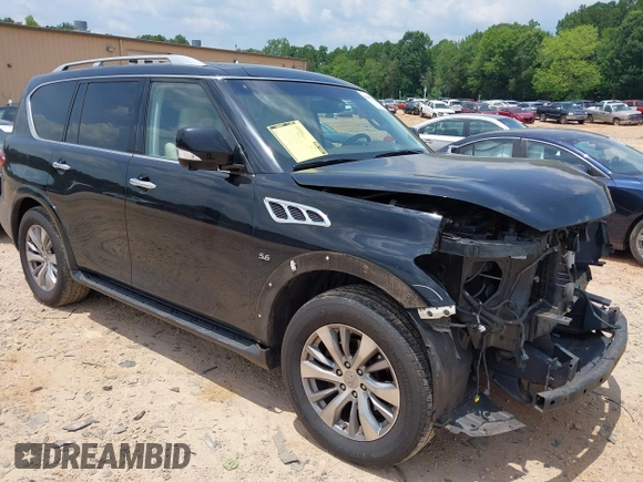 2017 Infiniti QX80 with VIN JN8AZ2NF8H9642741, listed as a IAAI auction lot 42563237 with 156,707 mi miles and . Bid and sale history available at DreamBid. Image 1.