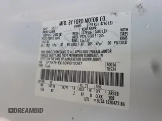 2011 Ford Ranger XL with VIN 1FTKR1ED3BPB10387, listed as a Copart auction lot 56560025 with Not provided miles and Clean title. Bid and sale history available at DreamBid. Image 12.