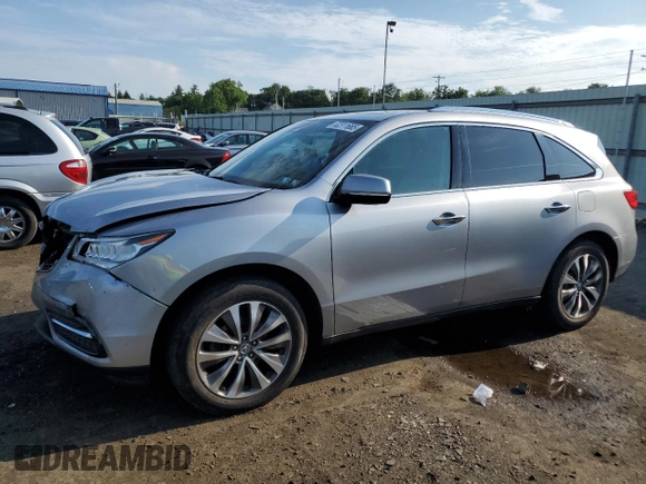 2016 Acura MDX Technology with VIN 5FRYD4H47GB062513, listed as a Copart auction lot 62311665 with 124,975 mi miles and Salvage title. Bid and sale history available at DreamBid. Image 1.