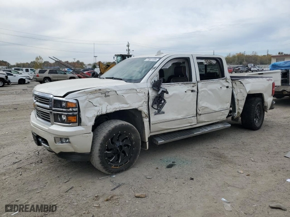 2015 Chevrolet Silverado 1500 High Country with VIN 3GCUKTEC9FG121324, listed as a Copart auction lot 77551124 with 104,037 mi miles and Salvage Title. Bid and sale history available at carsss.com. Image 1.