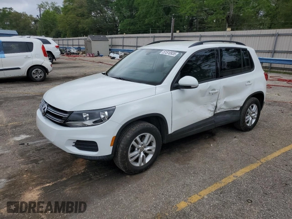 2017 Volkswagen Tiguan S with VIN WVGAV7AX0HK021419, listed as a Copart auction lot 51510935 with 97,084 mi miles and Salvage Title. Bid and sale history available at DreamBid. Image 1.
