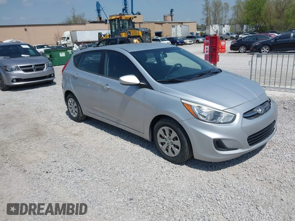 2016 Hyundai Accent SE with VIN KMHCT5AE5GU265720, listed as a IAAI auction lot 41985018 with 158,842 mi miles. Bid and sale history available at carsss.com. Image 1.
