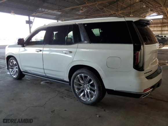 2021 Cadillac Escalade Premium Luxury with VIN 1GYS4CKL6MR271565, listed as a Copart auction lot 80558944 with 25,065 mi miles and Clean Title. Bid and sale history available at carsss.com. Image 2.